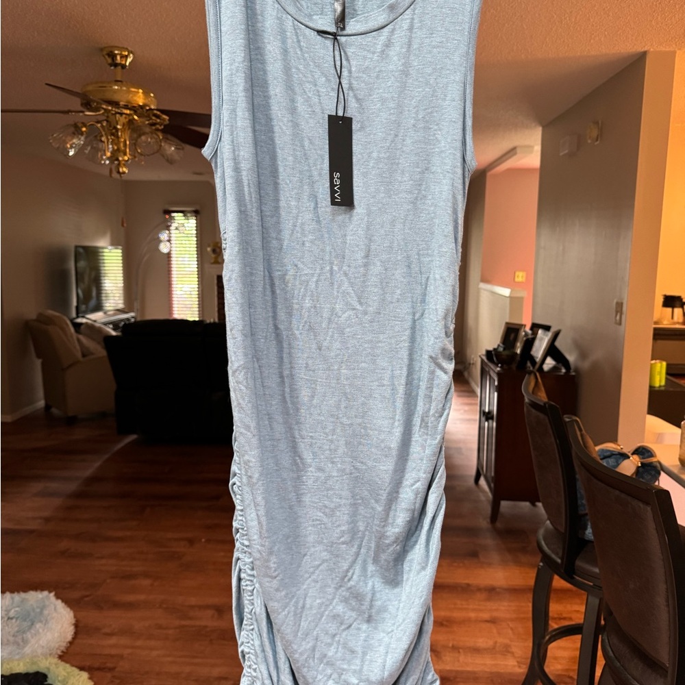 SAVVI AMSTEL DRESS BLUE SIZE XL - Picture 2 of 4